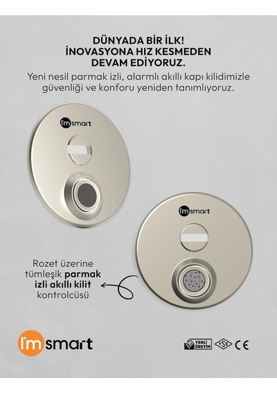 Parmak İzli Akıllı Kilit Çelik Kapılar İçin 1, Siyah