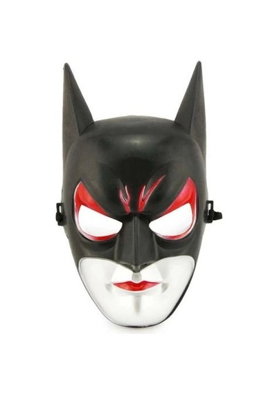 Kırmızı Gözlü Siyah Batman Maske - Lastikli Batgirl Maskesi 28x17 Standart