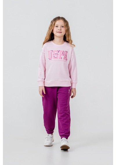 U.S. Polo Assn. Kız Çocuk Baskılı Pembe Uzun Kol Eşofman Takımı Us2706-c-v1 Us2706-c-v1