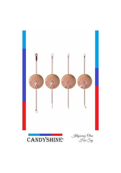 Candyshine Paslanmaz Çelik Sivilce Akne ve Siyah Nokta Temizleme Komedon Seti 4'lü