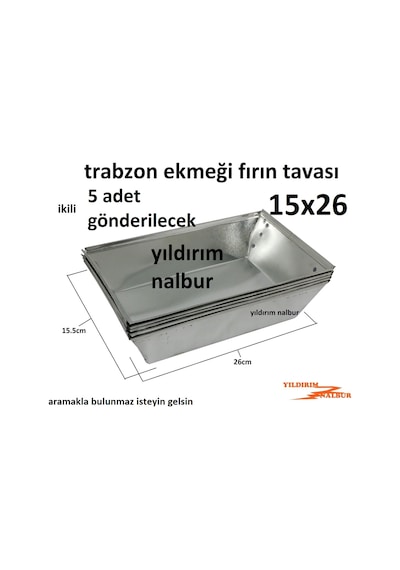 Trabzon Ekmeği 15x26 Fırın Tavası Puntalı Küçük Taş Fırın Tava