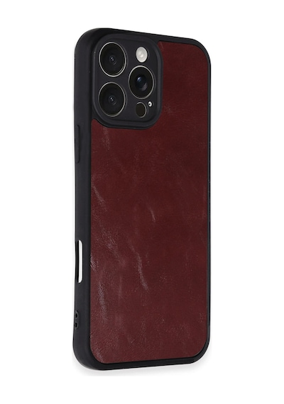 Newface - 230 - Apple Uyumlu iPhone 16 Pro Max Kılıf Aras Deri Kapak - Glblseme - - Bordo