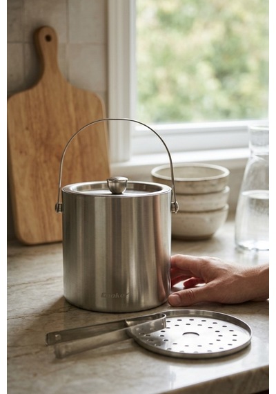 Cooket 2 Litre Çelik Buz Kovası Yk1839 Gümüş