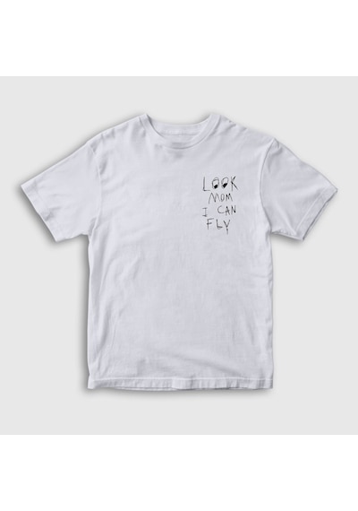 Presmono Unisex Çocuk Look Mom Astroworld Travis Scott T-shirt Beyaz