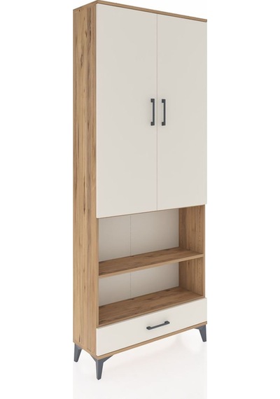 Arges Dolap 4 Raflı Tek Çekmeceli Tek Askılı 88x30x221 Çam-ay... Çam