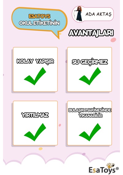 Merida Temalı Özel İsminiz Yazılı Okul Etiketi Diğer