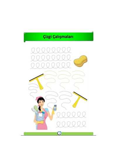 Okul Öncesi Çizgi Çalışmaları Kitabı (YAZ-SİL)