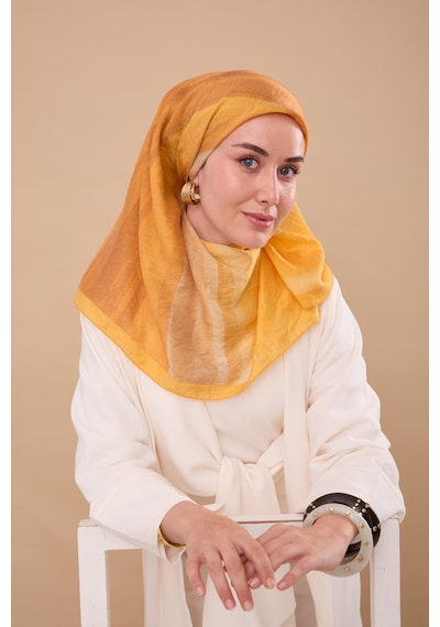 Silk Home Olinda İpek Eşarp 47005-05 Turuncu, Sarı, Bej, Kiremit, Taba