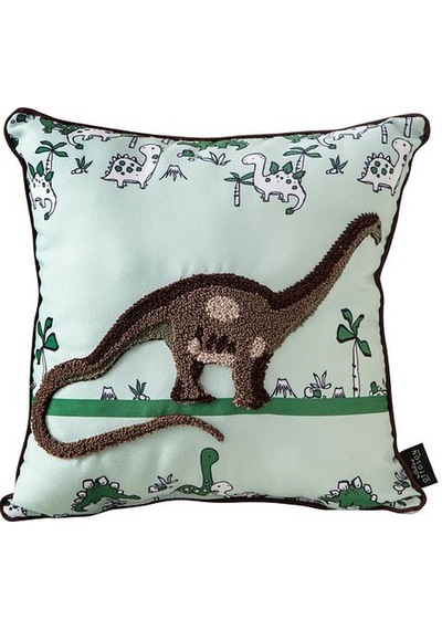 Punch İşlemeli Bebek Çocuk Odası Tekli Dekoratif Özel Tasarım Kırlent 35x35 Cm İç Dolgulu Yeşil