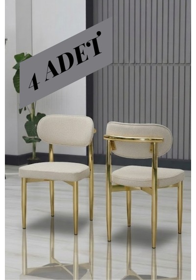 Polo Sandalye Gold Ayak 4 Adet Krem Krem