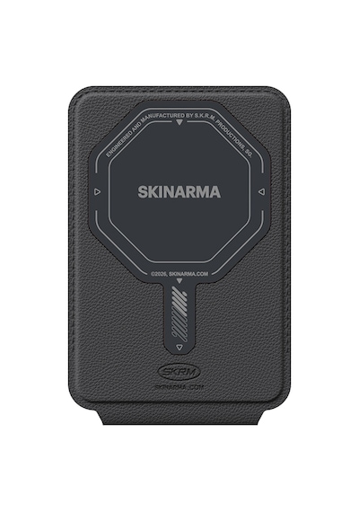 Skinarma Axis Serisi Foldable Stand Özellikli Deri Tasarımlı Kartlık Gri Gri