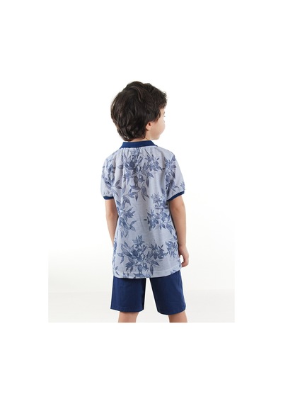 Denokids - Erkek Çocuk 3'li Takım Polo Yaka T-shirt Şort Kemer Takım