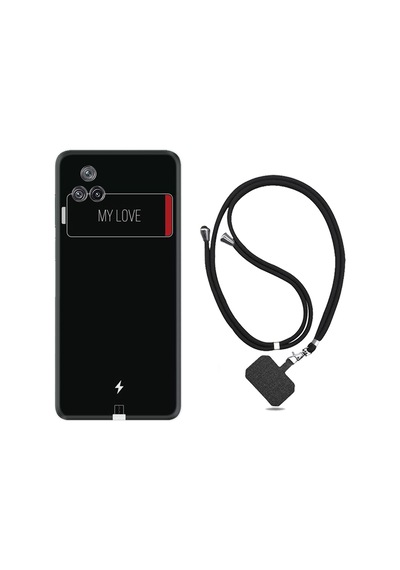 Xiaomi Poco F4 Kılıf İpli Boyun Askılı Desenli Silikon My Love 1402