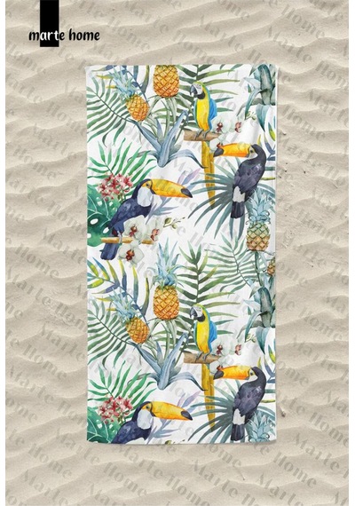 Marte Home Tropicals 2 Baskılı Plaj Havlusu Renkli