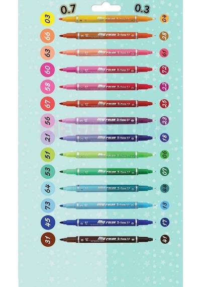 28 Renk 14 Kalem My Color 2 Tone Keçeli Kalem Seti