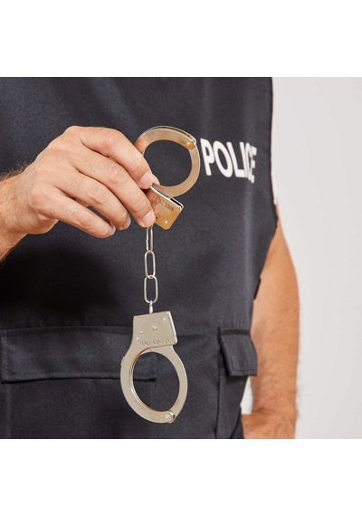 Metal Malzemeden İmal Anahtarlı Oyuncak Polis Kelepçesi 5691