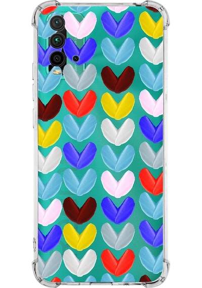 Prinrify Xiaomi Redmi 9t Uyumlu Water Color 1 Baskılı Şeffaf Köşe Korumalı Antişok Kılıf