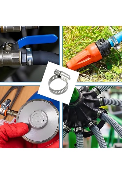 Dmax 10 Adet Metal Ayarlanabilir Hortum Kelepçesi Seti Solucan Dişli Boru Kelepçesi, Su Borus