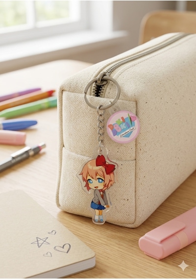 Owl Bag Doki Doki Literatüre Club - Sayori Karakteri Desenli Acrylic Anahtarlık Çanta Süsü Mıx