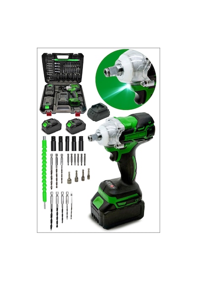 Moonshop Pro Seri 72VF Çift Akülü Somun Bijon Sökme Matkap Kömürsüz Akülü Vidalama 32 Parça Set