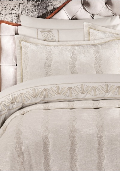 Goldroom Home Verona Nakışlı Çeyiz Seti 8 Parça Krem