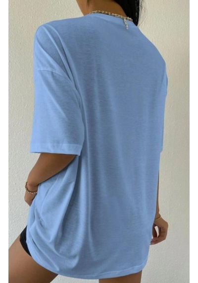 Unisex Over Think Baskılı Oversize T-shirt 001