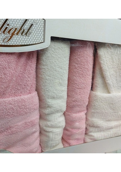 Limelight Select Ekonomik Aile Bornoz Seti 6 Parça -krem Pembe Krem - Pembe