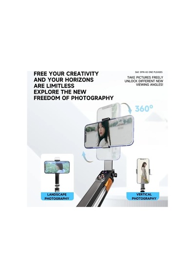 3 Eksen Anti Shake Bluetooth Selfie Çubuğu Tripod 170 Cm, Np-l6s Diğer