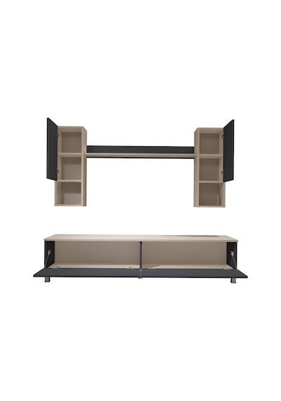 Decoraktiv Eko 5da Mdf Std Krom Ayaklı Tv Ünitesi Tv Sehpası Beyaz - Antrasit