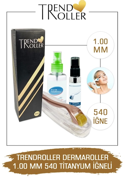 Trendroller Dermaroller 1.00mm Titanyum 540 Iğne Orijinal Derma R
