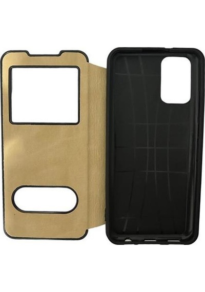 Jopus Galaxy A02s İle Uyumlu Premium Kapaklı Kılıf Gold Gold