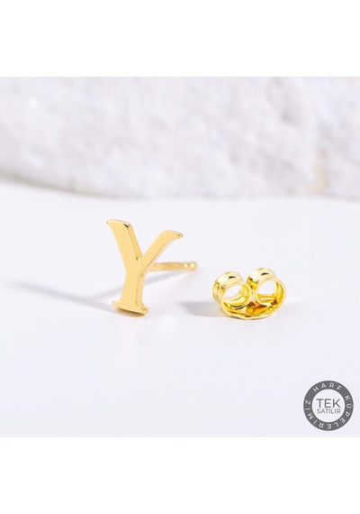 Goldkupe 14 Ayar Altın Y Harf Küpe 0,40 Gr-1382