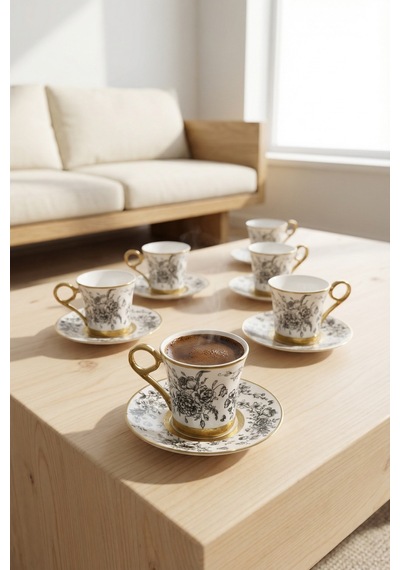 Becky 6 Kişilik Kahve Fincan Takımı - 90 Ml Çok Renkli