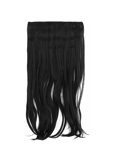 Caş Dekorasyon Isıya Dayanıklı Yarımay Çıt Çıt Saç-1b-siyah-dalgalı-60 Cm-110 Gr