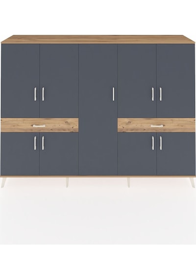 Hyperion Dolap 12 Raflı 2 Çekmeceli 8 Kapaklı 220x44x163 Çam-antr Çam-antrasit/çam Hyperion Dolap 12 Raflı 2 Çekmeceli 8 Kapaklı 220x44x163 Çam-antr Çam-antrasit/çam