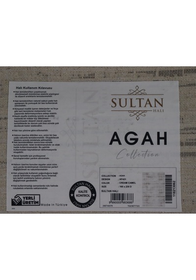 Agah Serisi Kf431 Krem Halı Sultan Halı Çok Renkli