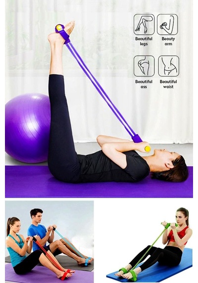 Karın Kol Kalça Ayak Tüm Vücut Şekillendirme Fitness Aerobik Body Trimmer 4 Lastikli Karışık