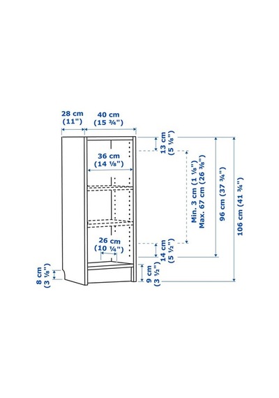 Ikea Bılly Kitaplık, Venge, 40x28x106 Cm