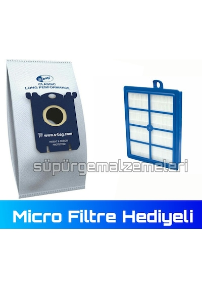 Philips Uyumlu - Aeg - Electrolux S Bag Toz Torba Ve Hepa Filtre Seti