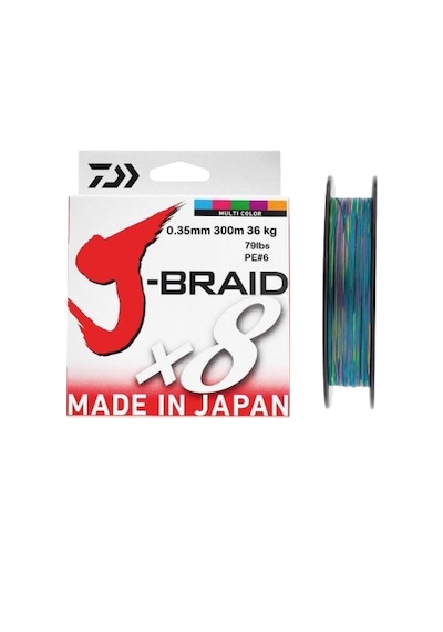 Daiwa J-Braid X8 Multi Color 300 Mt. 0.35Mm 36Kg. Ip Misina