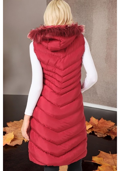Z6725 Dewberry Bayan Yelek-koyu Bordo Koyu Bordo
