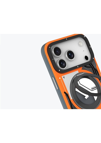 Apple Uyumlu iPhone 17 Pro Max Kılıf M-safe Şarj Özellikli Youngkit Starship Serisi Kapak Turuncu Turuncu