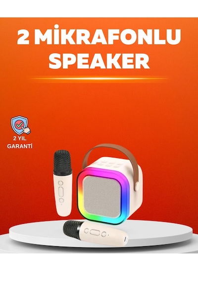 Hubrendy Tekno Ses Efektli Mikrofonlu Kablosuz Karaoke Sistemi