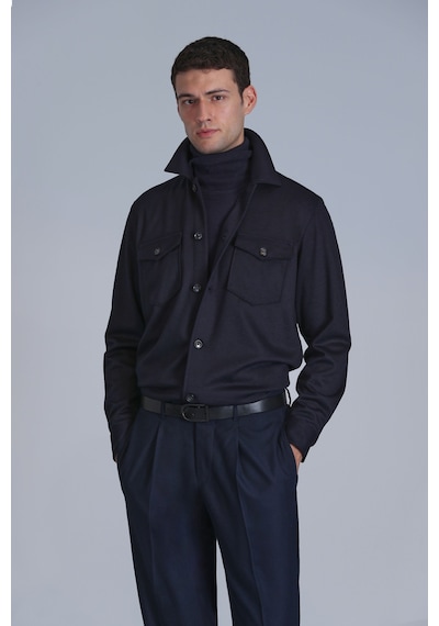 Lufian Cameron Erkek Basic Gömlek Slim Fit Lacivert Lacivert 112010655100200 Lacivert