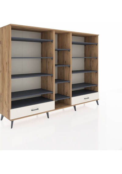 Hyperion Dolap 14 Raflı 2 Çekmeceli 220x44x163 Çam-antrasit/ayta Çam-antrasit/aytaşı Hyperion Dolap 14 Raflı 2 Çekmeceli 220x44x163 Çam-antrasit/ayta Çam-antrasit/aytaşı