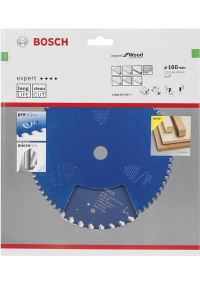 Bosch Ahşap Daire Kesme Bıçağı 160*20 mm 36 Diş Expert 2608644017