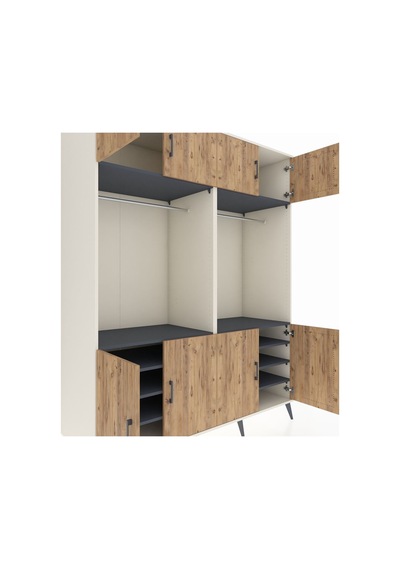 Kronos Gardrop 10 Raflı 8 Kapaklı 2 Askılı 176x59x221 Aytaşı-çam/antrasit Çam/antrasit Kronos Gardrop 10 Raflı 8 Kapaklı 2 Askılı 176x59x221 Aytaşı-çam/antrasit Çam/antrasit