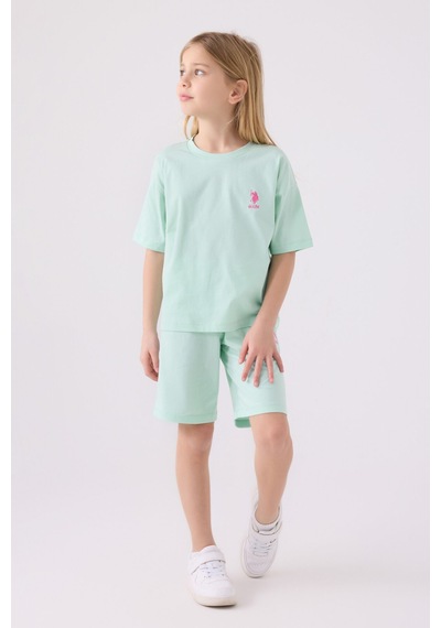 U.S. Polo Assn. U.s. Polo Assn Kız Çocuk Mavi Bermuda Takım 5274-43896 Mavi