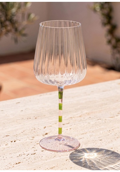 The Mia Şarap Kadehi Pembe Yeşil 600 Ml Çok Renkli