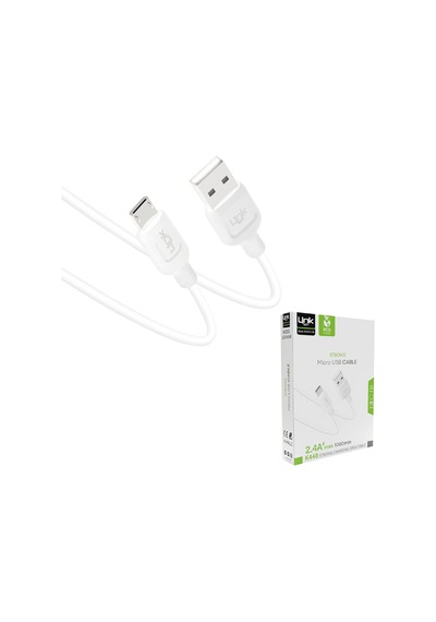 Linktech K448 Strong Micro USB Data/Şarj Kablosu 1mt 2.4A Beyaz
